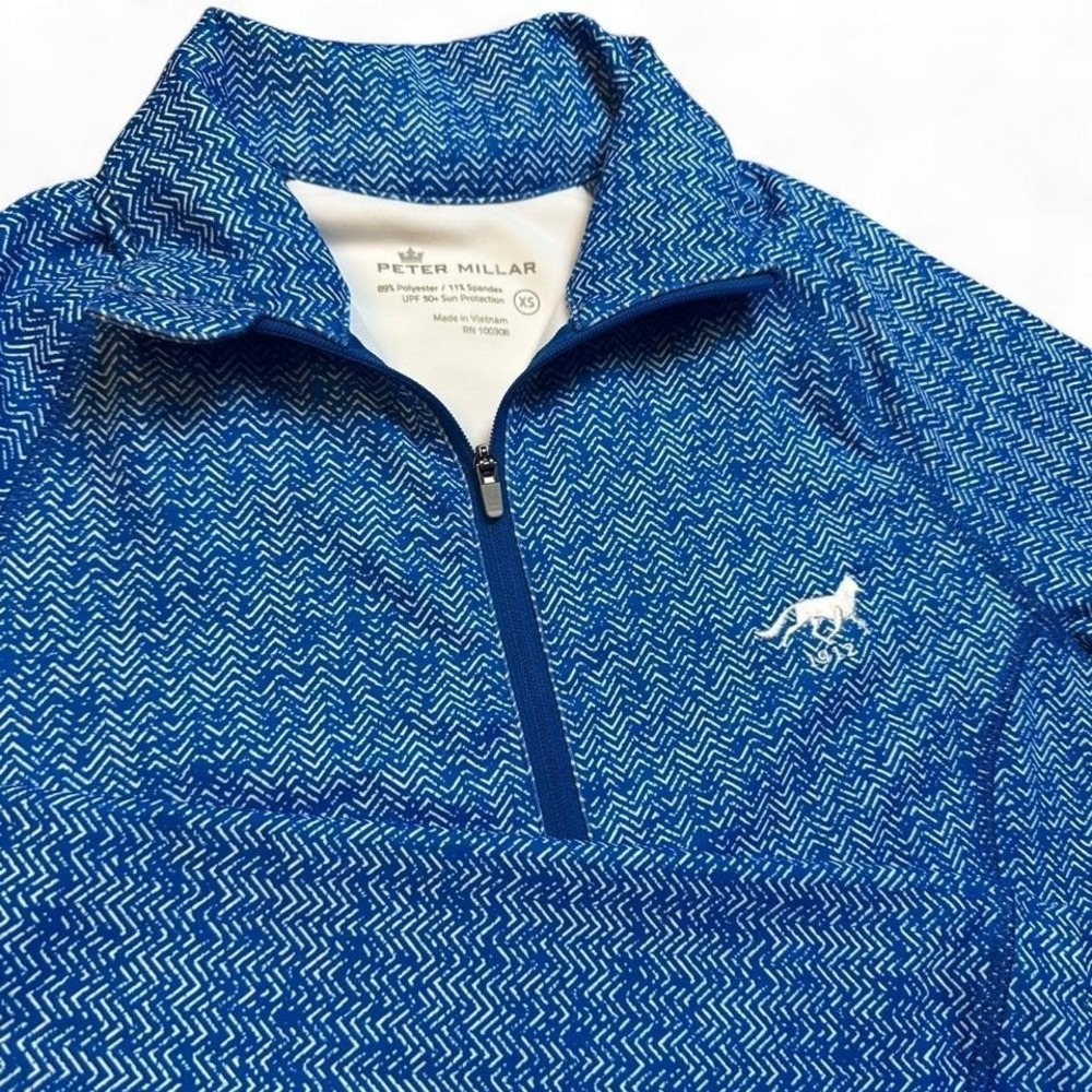 Peter Millar Blue Print Golf Women's Jacket size XS UPF 50+ Full Zip‎ Pickleball